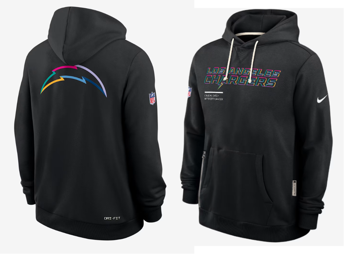 Men Los Angeles Chargers black 2025 Nike NFL hoodie->los angeles chargers->NFL Jersey